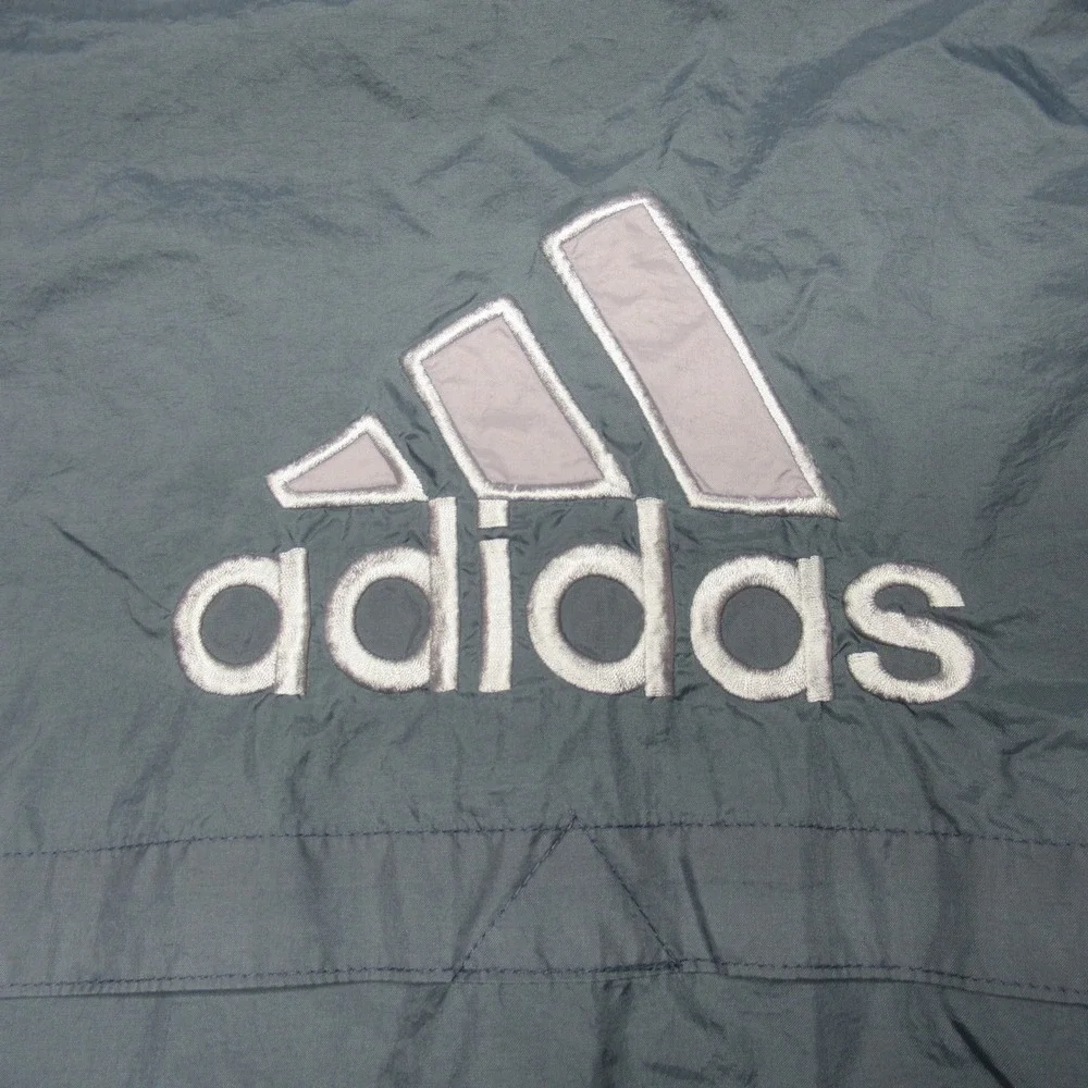 Adidas Jacket Mens Medium Grey Full Zip Light Pack Rain Jog‎ Windbreaker VTG 90s
